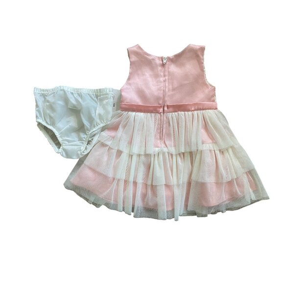 Bonnie Jean Exclusive Tiered Dress & Diaper Cover NEW WITH TAGS - Picture 3 of 3